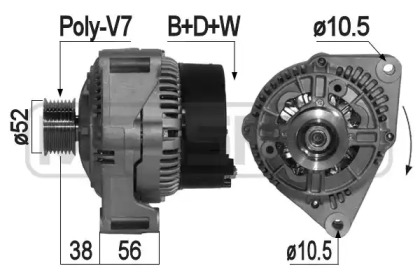 Генератор ERA для ALFA ROMEO 164 (164_) 2.5 TD (164.K2A, 164.K2B)