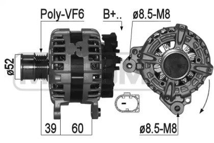 Генератор ERA для VW POLO (6R, 6C) 1.2 TSI 16V