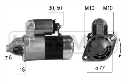 Стартер ERA для MITSUBISHI SPACE WAGON (D0_V/W) 2.0 4WD (D08W)