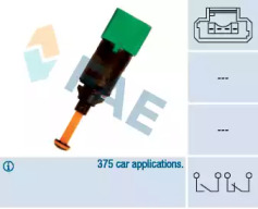 Выключатель стоп-сигнала FAE для PEUGEOT 207 CC (WD_) 1.6 HDi