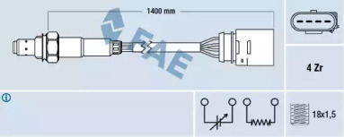 Лямбда-зонд FAE для VW CADDY II Variant (9K9B) 1.4 16V