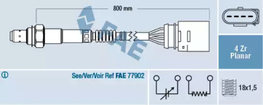 Лямбда-зонд FAE для VW BORA Variant (1J6) 2.3 V5