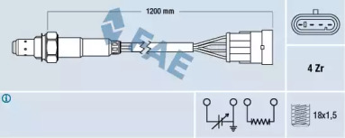 Датчик / зонд FAE для ALFA ROMEO 164 (164_) 3.0 V6 (164.H1A, 164.H1B, 164.K1P)