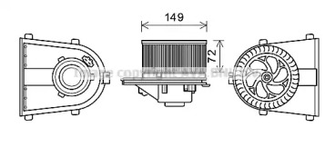 Двигатель вентилятор AVA QUALITY COOLING для VW BORA Variant (1J6) 1.4 16V