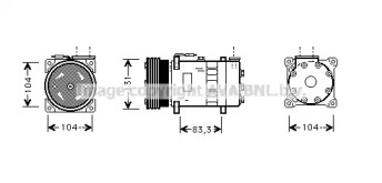 Компрессор/детали AVA QUALITY COOLING для HONDA CIVIC VI Fastback (MA, MB) 2.0 i TD (MB7)