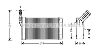 Салонный теплообменник AVA QUALITY COOLING для PEUGEOT 306 Кабриолет (7D, N3, N5) 1.8 16V