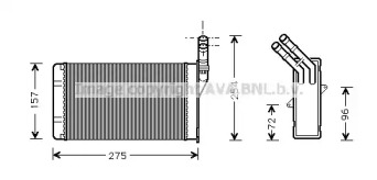 Салонный теплообменник AVA QUALITY COOLING для PEUGEOT 306 Кабриолет (7D, N3, N5) 1.8 16V