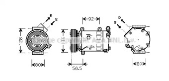 Компрессор/детали AVA QUALITY COOLING для PEUGEOT 508 SW 1.6 HDi