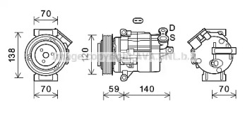 Кондиционер AVA QUALITY COOLING для CHEVROLET AVEO седан (T300) 1.6