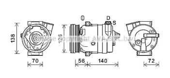 Кондиционер AVA QUALITY COOLING для CHEVROLET AVEO Хэтчбек (T250, T255) 1.4