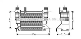 Охладитель наддувочного воздуха (интеркулер) AVA QUALITY COOLING для NISSAN NOTE (E11, NE11) 1.5 dCi