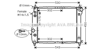Водяной / масляный радиатор AVA QUALITY COOLING для CHEVROLET KALOS седан 1.4 16V