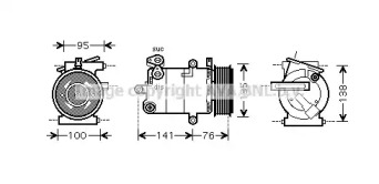 Компрессор/детали AVA QUALITY COOLING для PEUGEOT BOXER c бортовой платформой/ходовая часть 2.2 HDi 100