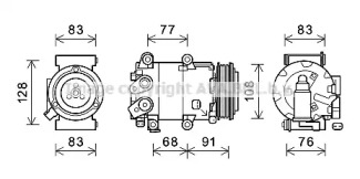 Кондиционер AVA QUALITY COOLING для FORD FIESTA VI Van 1.6 TDCi