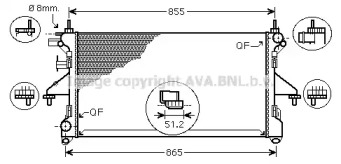 Водяной радиатор AVA QUALITY COOLING для PEUGEOT BOXER c бортовой платформой/ходовая часть 3.0 HDi