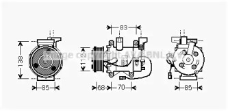 Кондиционер AVA QUALITY COOLING для HONDA CIVIC VIII Hatchback (FN, FK) 1.4 (FK1, FN4)