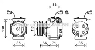 Кондиционер AVA QUALITY COOLING для HONDA JAZZ II (GD_, GE3, GE2) 1.2 i-DSI (GD5, GE2)