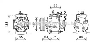 Кондиционер AVA QUALITY COOLING для HONDA CIVIC VIII Hatchback (FN, FK) 1.4 (FK1, FN4)