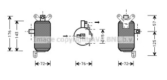 Осушитель AVA QUALITY COOLING для JAGUAR XJ (XJ40, XJ81) 6 3.2 24V