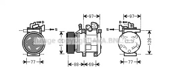Компрессор/детали AVA QUALITY COOLING для KIA SORENTO I (JC) 2.5 CRDi