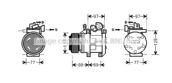 Компрессор/детали AVA QUALITY COOLING для KIA SORENTO I (JC) 2.5 CRDi