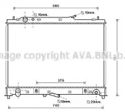 Водяной / масляный радиатор AVA QUALITY COOLING для MAZDA CX-9 (TB) 3.7 AWD