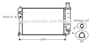 Водяной / масляный радиатор AVA QUALITY COOLING для PEUGEOT 405 I (15B) 1.9 Diesel