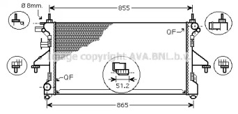 Водяной радиатор AVA QUALITY COOLING для PEUGEOT BOXER c бортовой платформой/ходовая часть 3.0 HDi