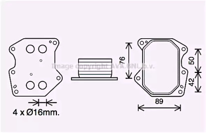 Водяной / масляный радиатор AVA QUALITY COOLING для PEUGEOT BOXER c бортовой платформой/ходовая часть 2.2 HDi 110