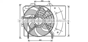 Вентилятор AVA QUALITY COOLING для PEUGEOT 207 CC (WD_) 1.6 HDi