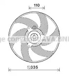 Вентилятор AVA QUALITY COOLING для PEUGEOT 306 Кабриолет (7D, N3, N5) 2.0 16V