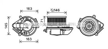 Двигатель вентилятор AVA QUALITY COOLING для PEUGEOT 405 I (15B) 1.8 Turbo Diesel