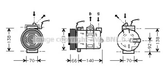 Компрессор/детали AVA QUALITY COOLING для PORSCHE 911 Кабриолет (997) 3.6 Turbo