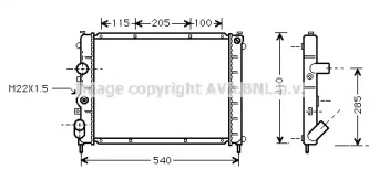 Водяной / масляный радиатор AVA QUALITY COOLING для RENAULT KANGOO (KC0/1_) 1.4 (KC0C, KC0H, KC0B, KC0M)