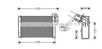 Салонный теплообменник AVA QUALITY COOLING для RENAULT KANGOO (KC0/1_) 1.4 (KC0C, KC0H, KC0B, KC0M)