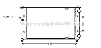 Водяной радиатор AVA QUALITY COOLING для VW CADDY II Variant (9K9B) 1.9 SDI