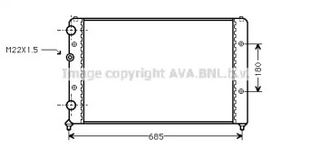 Водяной радиатор AVA QUALITY COOLING для VW CADDY II Variant (9K9B) 1.9 TDI