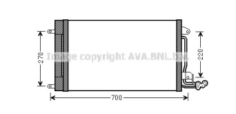 Конденсатор AVA QUALITY COOLING для VW POLO (6R, 6C) 1.4 BiFuel
