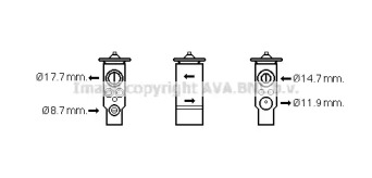 Клапаны AVA QUALITY COOLING для VW TRANSPORTER IV c бортовой платформой/ходовая часть (70XD) 2.4 D