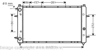 Водяной радиатор AVA QUALITY COOLING для VW TRANSPORTER IV c бортовой платформой/ходовая часть (70XD) 2.5 TDI
