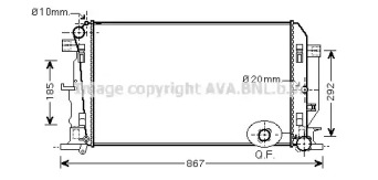 Водяной / масляный радиатор AVA QUALITY COOLING для VW CRAFTER 30-50 c бортовой платформой/ходовая часть (2F_) 2.0 TDI