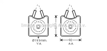 Водяной / масляный радиатор AVA QUALITY COOLING для VW MULTIVAN V (7HM, 7HN, 7HF, 7EF, 7EM, 7EN) 1.9 TDI