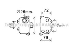 Водяной / масляный радиатор AVA QUALITY COOLING для VW TRANSPORTER VI Фургон (SGA, SGH) 2.0 TSI