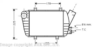 Охладитель наддувочного воздуха (интеркулер) AVA QUALITY COOLING для VW TRANSPORTER IV c бортовой платформой/ходовая часть (70XD) 2.5 TDI