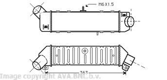 Охладитель наддувочного воздуха (интеркулер) AVA QUALITY COOLING для VW CADDY II Variant (9K9B) 1.9 TDI