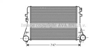 Охладитель наддувочного воздуха (интеркулер) AVA QUALITY COOLING для VW CADDY IV Variant (SAB, SAJ) 2.0 TDI 4motion