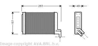 Салонный теплообменник AVA QUALITY COOLING для VW SCIROCCO (53) 1.6