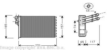Салонный теплообменник AVA QUALITY COOLING для VW BORA Variant (1J6) 1.4 16V
