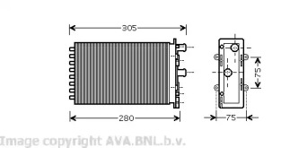 Салонный теплообменник AVA QUALITY COOLING для VW TRANSPORTER IV c бортовой платформой/ходовая часть (70XD) 2.4 D