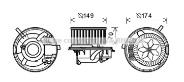 Двигатель вентилятор AVA QUALITY COOLING для VW GOLF VI (5K1) 2.0 TDI